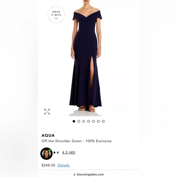 Aqua | Dresses | Dark Navy Blue Aqua Formal Dress | Poshmark
